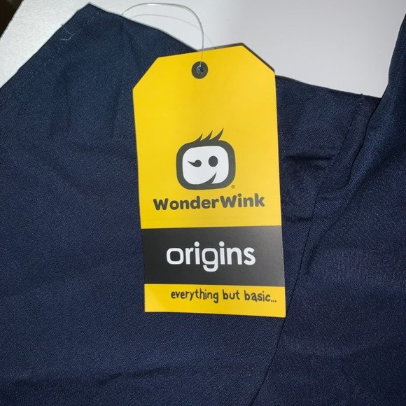 π2/$20πWONDERWINK Women's Scrubs Bravo 5 Pocket V-Neck Top, Navy, Large - Picture 4 of 14